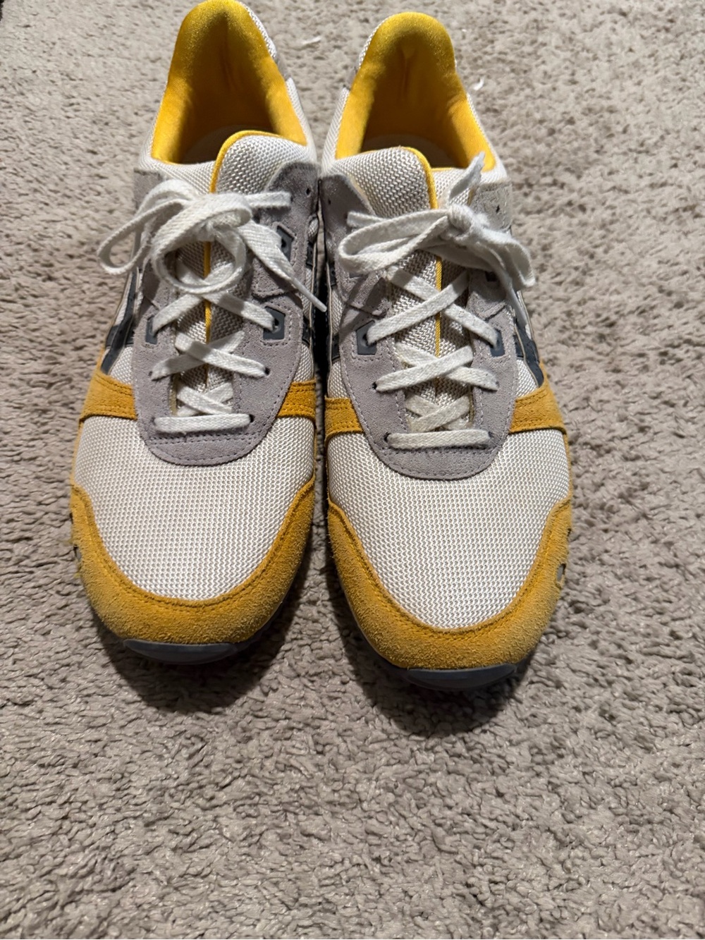 Asics Men’s Athletic Shoes White Gray Yellow